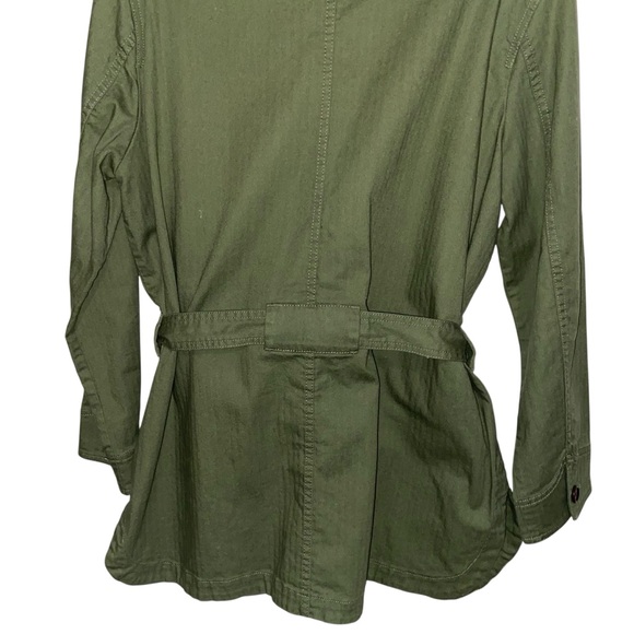 Madewell Utility Jacket Womens Large Olive Green Belted Military Fall Pockets - Picture 12 of 15